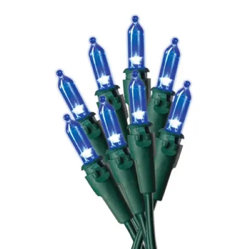 Holiday Wonderland 4054-88A 50-Count Blue Mini Christmas Light Set - Quantity Of 9 1