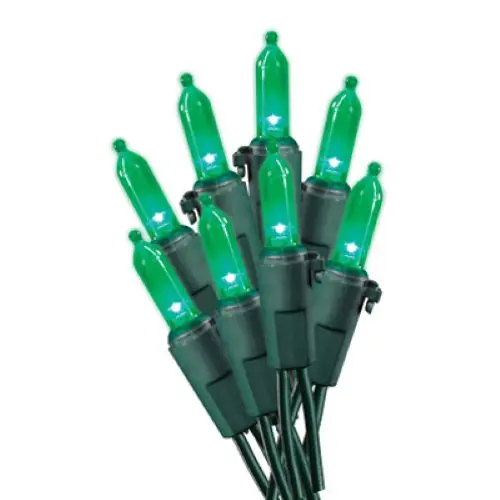 Holiday Wonderland 4057-88A 50-Count Mini Green Christmas Holiday Light Set - Quantity Of 4 1