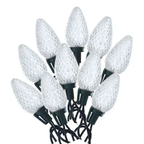 Holiday Wonderland 47656-88A Holiday Led 25-Light C9 Cool White Faceted Bulb Set 1