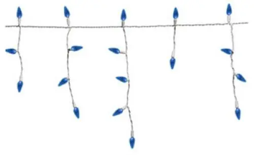 Holiday Wonderland 47693-88 105-Count C3 Led Blue Icicle Christmas Light Set 1