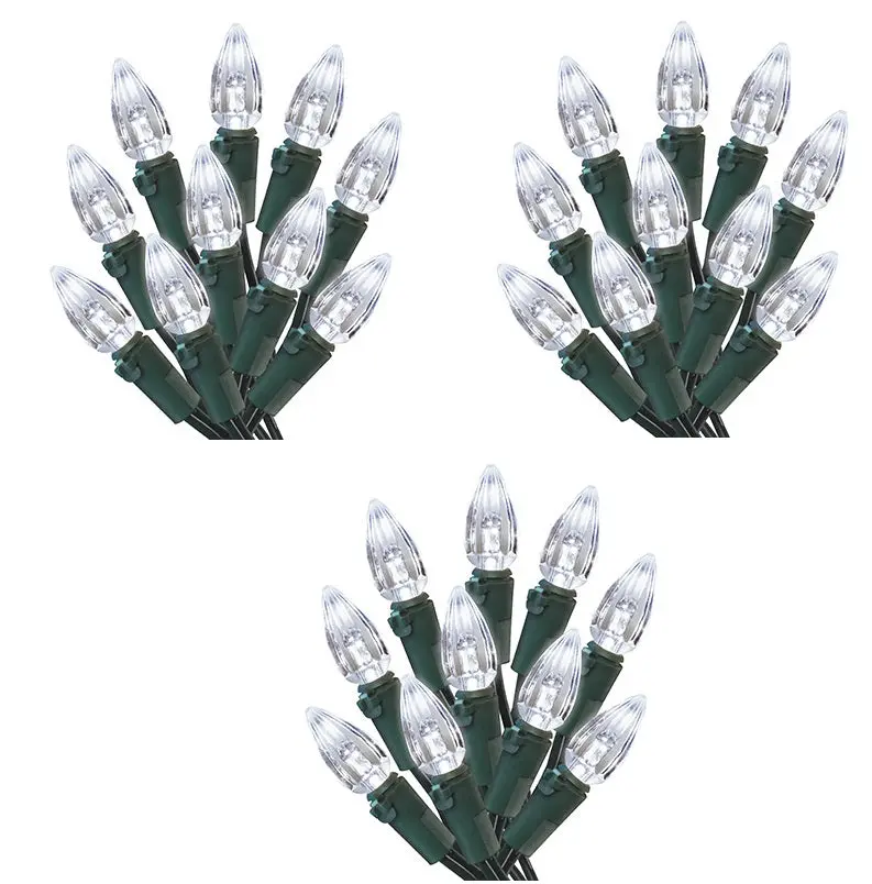 Holiday Wonderland 47701-88A 200-Count Cool White C3 Led Christmas Light Spool - Quantity Of 3 1