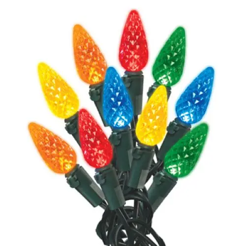 Holiday Wonderland 47872-88A Holiday Led 70-Light C6 Multi-Color Faceted Bulb String Light Set 1