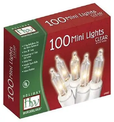 Holiday Wonderland 48600-88A 100 Count Clear Christmas Light Sets With White Cord - Quantity Of 20 1
