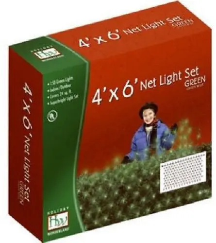 Holiday Wonderland 48957-88 150-Count 4' X 6' Green Net Shrub Christmas Lights - Quantity Of 2 1