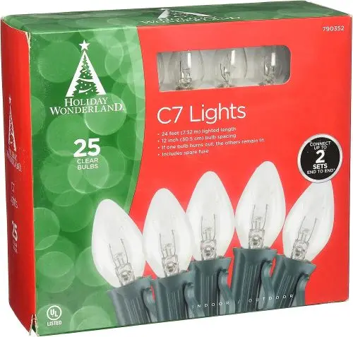Holiday Wonderland 525C-88 25-Count Clear C7 Holiday Light Set - Quantity Of 8 1