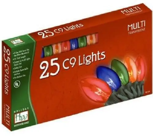 Holiday Wonderland 925-88 25-Count Multi-Color Transparent C9 Christmas Light Set - Quantity Of 2 1
