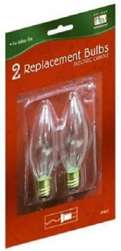 Holiday Wonderland T-15-88 2-Pack Of Clear C7 Electric Brass Window Candle Replacement Bulbs - Quantity Of 24 1