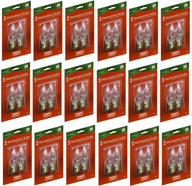 Holiday Wonderland T-16-88 2-Pack Of Battery Operated Window Candle Replacement Bulbs - Quantity Of 18 1