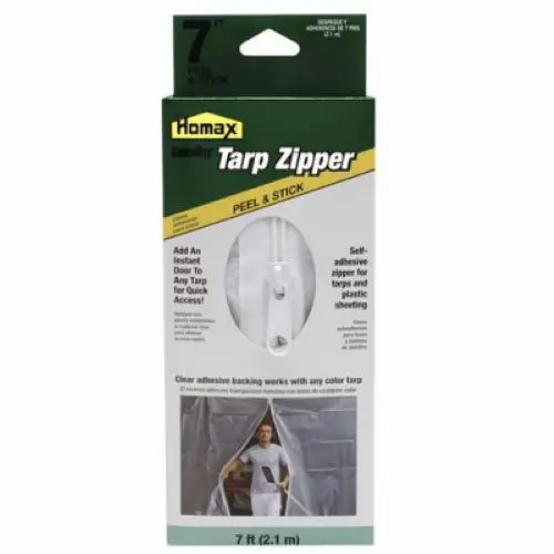 Homax 3142 Cinchtite 7' Peel 'N Stick Tarp Zipper Door Instant Door - Quantity Of 12 1