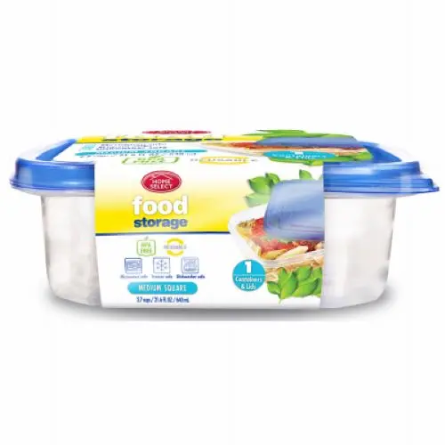 Home Select 11343-12 2.7 Cup Medium Square Food Storage Container - Quantity Of 12 1