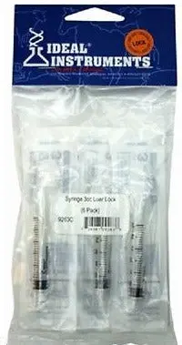 Ideal Instruments 9263C 6 Pack 3Cc  Disposable Livestock Syringes Luer Lock - Quantity Of 24 1