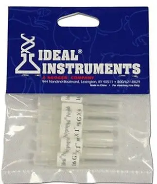 Ideal Instruments 9326 5 Packs 16 Gauge X 1" Poly Hub Livestock Needles - Quantity Of 24 1