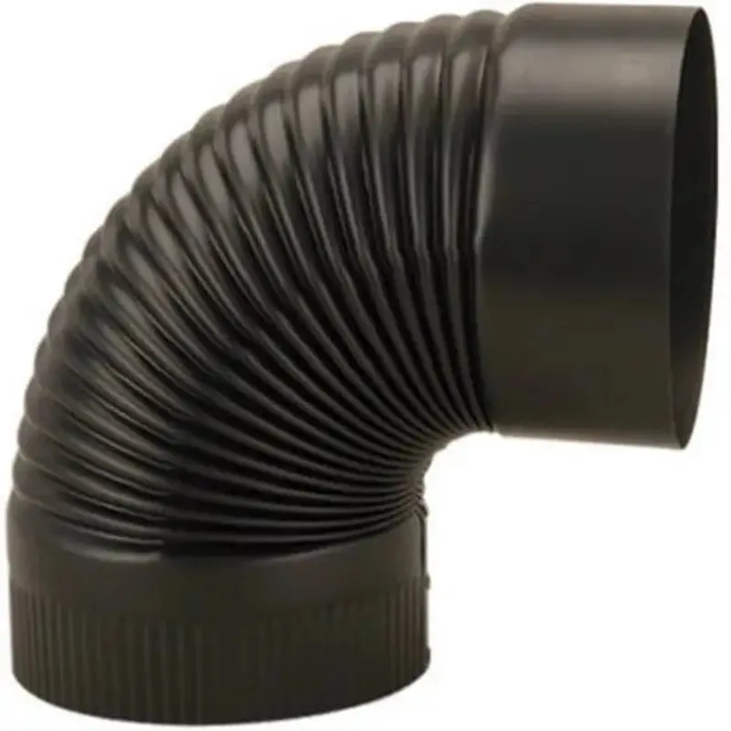 Imperial Bm0025 8" In Black Corrugated 90 Degree Stove Pipe Elbow 24 Gauge 1