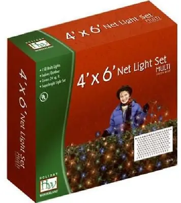 Inliten 48951-88 Holiday Wonderland 150 Count 4' X 6' Multi-Color Net Christmas Lights - Quantity Of 16 1