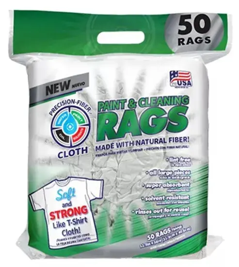Intex Pfc-99972-50X 50-Count Pack Of 12.5" X 16" Natural Fiber Paint & Cleaning Rags 1