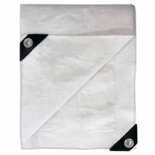 Itm Hd-Gt-Fr-1220 12' Ft X 20' Ft White Heavy Duty Fire Resistant Tarp - Quantity Of 5 1