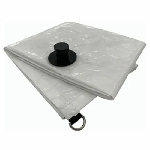 Itm Hd-Lt-Ww-0505 5' Ft X 5' Ft White Emergency Roof Leak Diverter Tarp With Drain - Quantity Of 1 1