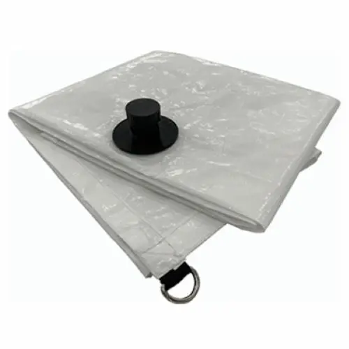 Itm Hd-Lt-Ww-0505 5' Ft X 5' Ft White Emergency Roof Leak Diverter Tarp With Drain - Quantity Of 2 1