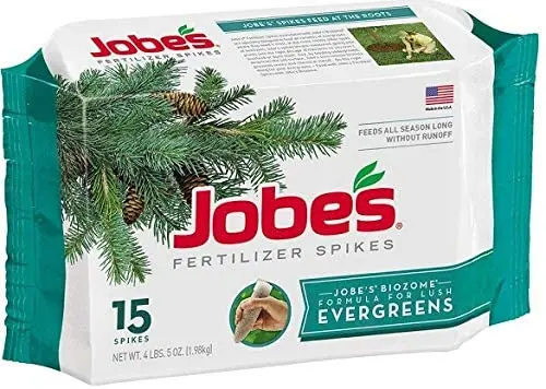 Jobe's 01611 15 Pack Evergreen Tree & Shrub Fertilizer Spikes - Quantity Of 7 1