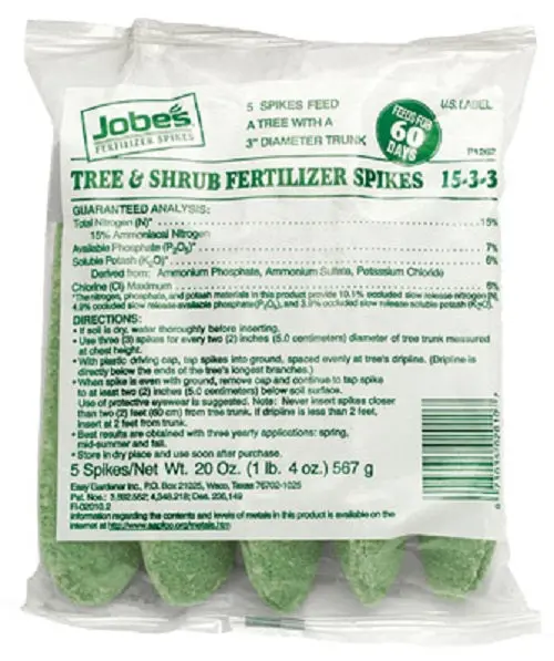 Jobe's 02010 5 Pack 15-3-3 Tree & Shrub Fertilizer Spikes - Quantity Of 128 (5) Packs 1