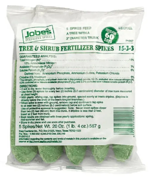 Jobe's 02010 5 Pack 15-3-3 Tree & Shrub Fertilizer Spikes - Quantity Of 32 (5) Packs 1