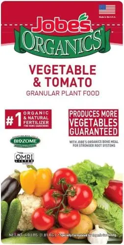 Jobe's 09026 4 Lb Bag Of 2-7-4 Organic Vegetable & Tomato Plant Food Fertilizer 1