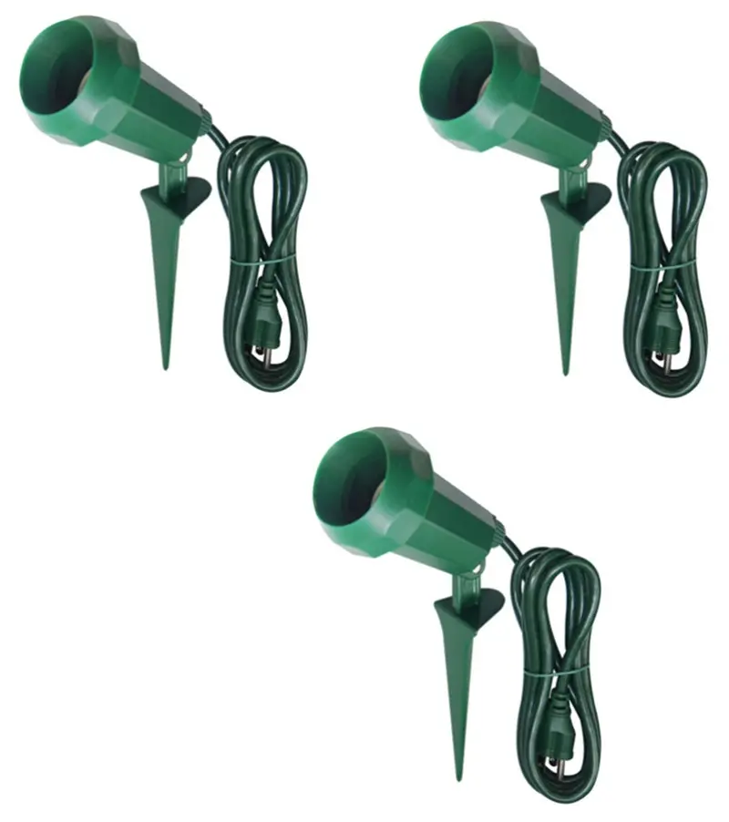 Kab Gl-005 Master Electrician Green Outdoor Floodlight Holder With 6' Cord - Quantity Of 3 1