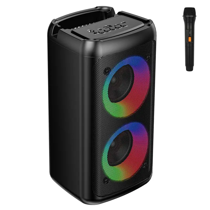 Karaoke Machine For Adults, Portable Wireless Speaker With 1 Wired Microphones, Outdoor, Supports Usb/Tf/Aux, Ideal Gifts For Family, Music Lover 1