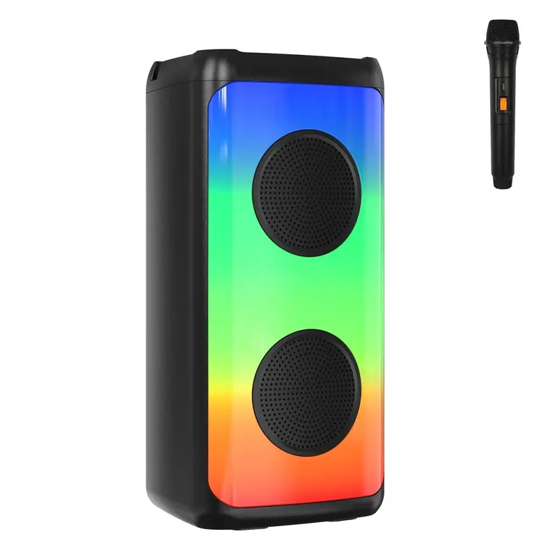 Karaoke Machine, Portable Bluetooth Karaoke Speaker With 1 Wired Microphones For Adults Kids With Led Lights, Supports Aux/Usb/Tf For Home Party 1