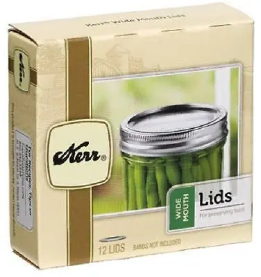 Kerr 2139399 12 Pack Wide Mouth Canning / Mason Jar Lids - Quantity Of 10 1