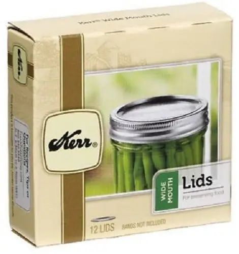 Kerr 2139399 12 Pack Wide Mouth Canning / Mason Jar Lids - Quantity Of 3 1