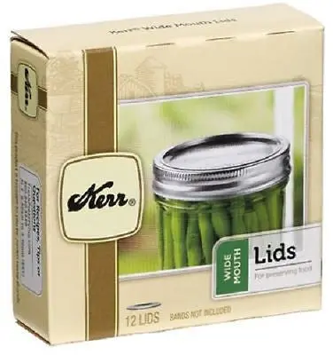 Kerr 2139399 12 Pack Wide Mouth Canning / Mason Jar Lids - Quantity Of 6 1