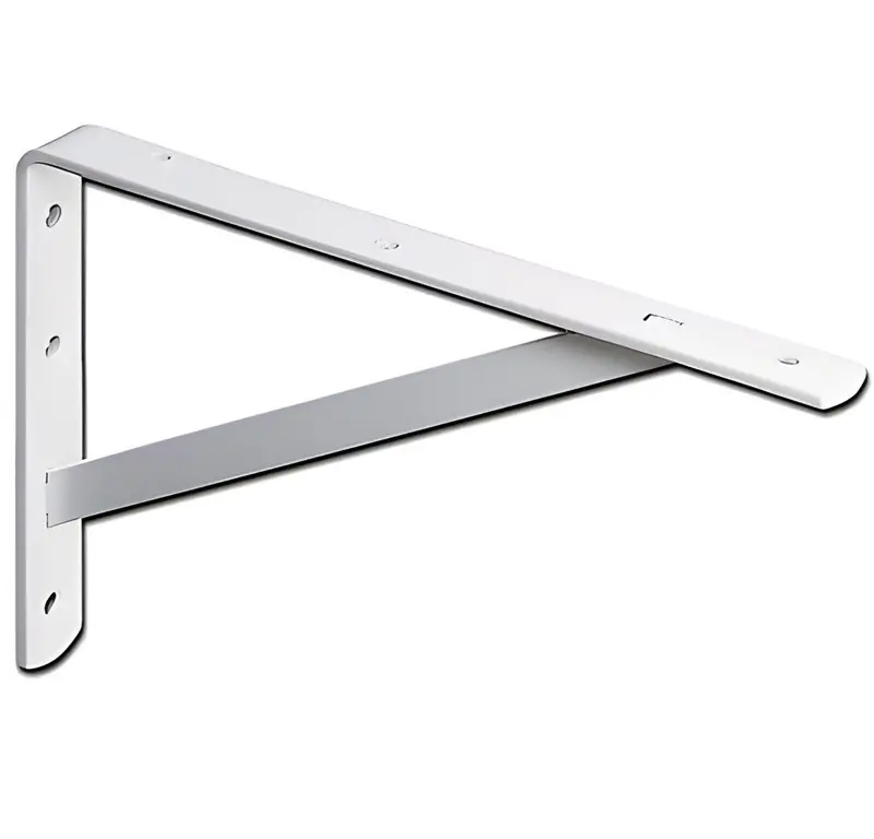 Knape & Vogt 208 Wh 500 20" White Epoxy Finish Heavy Duty "L" Bracket 1