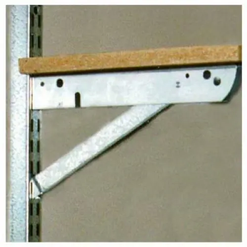 Knape & Vogt Bk-0103-14 13" Galvanized Steel Double Shelf Bracket / Fold Out Support 1