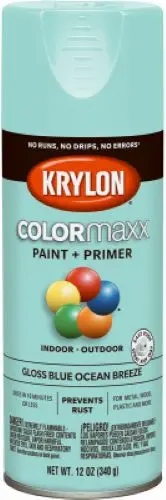 Krylon K05506007 12 Oz Can Of Colormaxx Paint + Primer Gloss Blue Ocean Breeze Spray Paint 1
