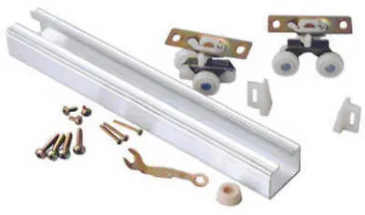 L E Johnson 100721Dr 72" Hd  Aluminum Single Pocket Door Track Hardware Kit - Quantity Of 3 1