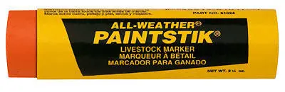 Laco / Markal 61024 Orange All Weather Paintstik Livestock Marker - Quantity Of 12 1