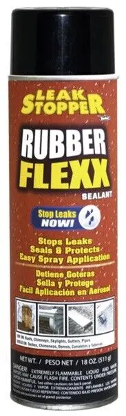 Leak Stopper 0316-Ga 18 Oz Can Of Black Rubber Flexx Rubberized Flex Sealant Aerosol Spray 1