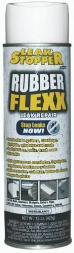 Leak Stopper 0326-Ga 15 Oz Can Of White Rubber Flexx Rubberized Flex Sealant Aerosol Spray 1