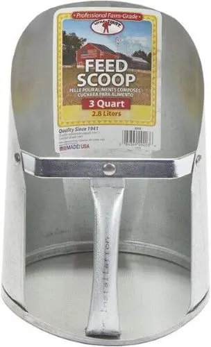 Little Giant 9203 3-Quart Size Galvanized Metal Feed Scoop 1