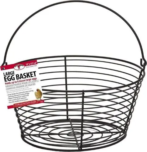 Little Giant Eb13 13" X 13" X 6" Black Wire Egg Gathering Basket 1