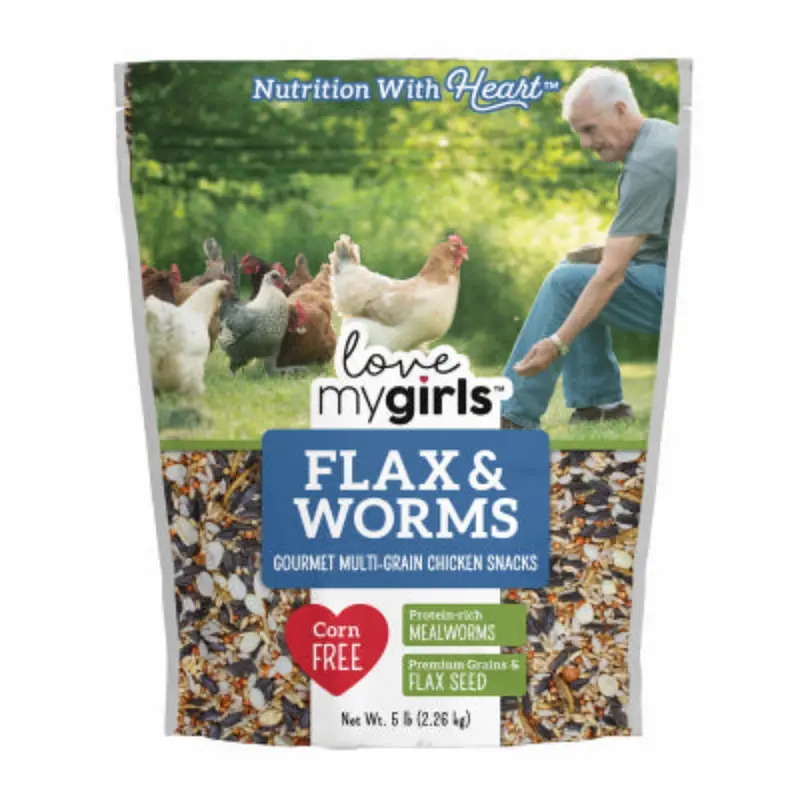 Love My Girls 15195 5 Lb Bag Of Flax & Worms Gourmet Multi-Grain Chicken Snacks 1
