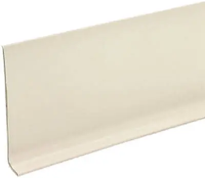 M D Building 75275 4" X 4' Almond .080 Vinyl Cove Wall Base Moulding - Quantity Of 18 1
