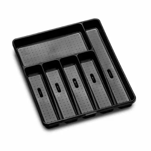 Madesmart 95-29806-06 Large Black Silverware Storage / Organizer Tray - Quantity Of 6 1