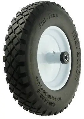 Marathon 00047 15.5" Diameter 8" Flat Free Knobby Tread Wheelbarrow Tire W6" Hub 1