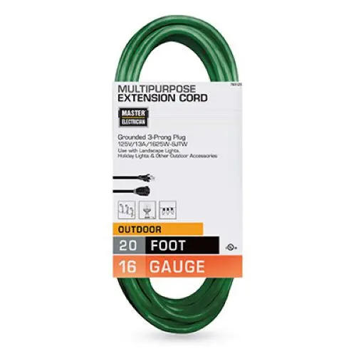 Master Electrician 02352-05Me 20' Foot Green 16/3 Vinyl Landscape Outdoor Extension Cord - Quantity Of 4 1