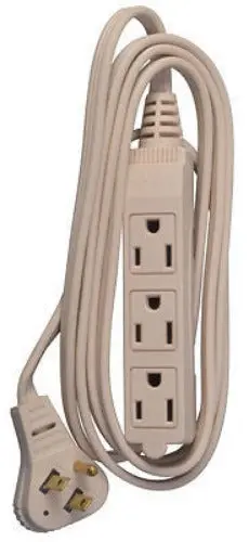 Master Electrician 03507Me 6' Foot 16/3 Spt-2 Beige Vinyl Low Profile Cube Tap Extension Cord - Quantity Of 4 1