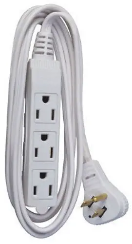 Master Electrician 03517Me 6' Foot 16/3 Spt-2 White Vinyl Low Profile Cube Tap Extension Cord - Quantity Of 18 1