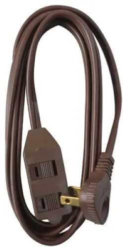 Master Electrician 09407Me 7' 16/2 Spt-2 Brown Vinyl Low Profile Polarized Slender Extension Cord - Quantity Of 24 1