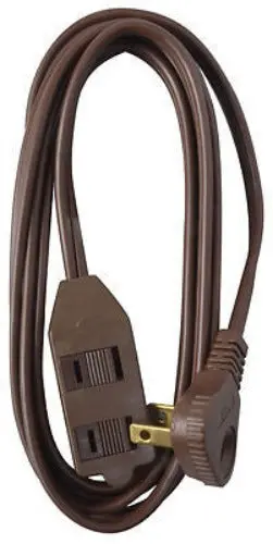 Master Electrician 09409Me 11' 16/2 Spt-2 Brown Vinyl Low Profile Cube Tap Extension Cord - Quantity Of 6 1